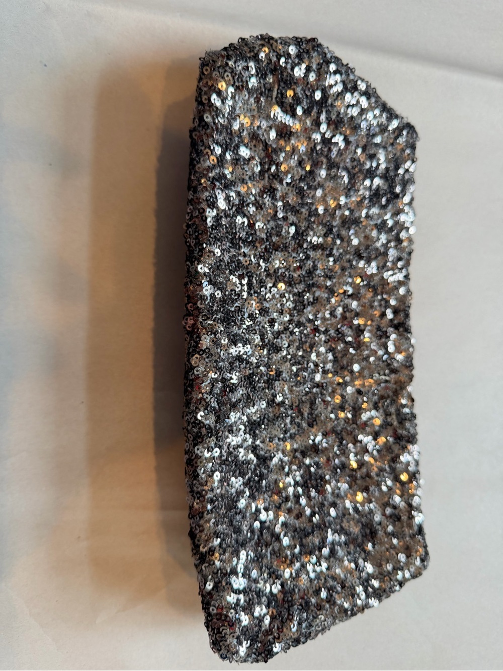 Victoria Secret Silver Sequin Clutch Evening Bag size 10 x 5 inch